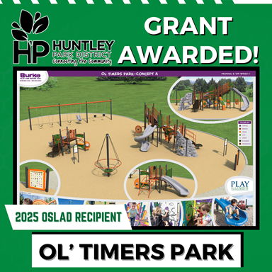 Huntley Park District Awarded $384,500 Grant for Ol' Timers Park Renovation