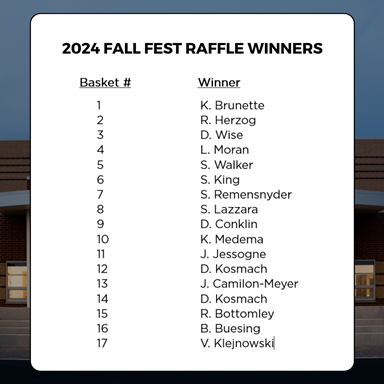 Fall Fest Raffle Results